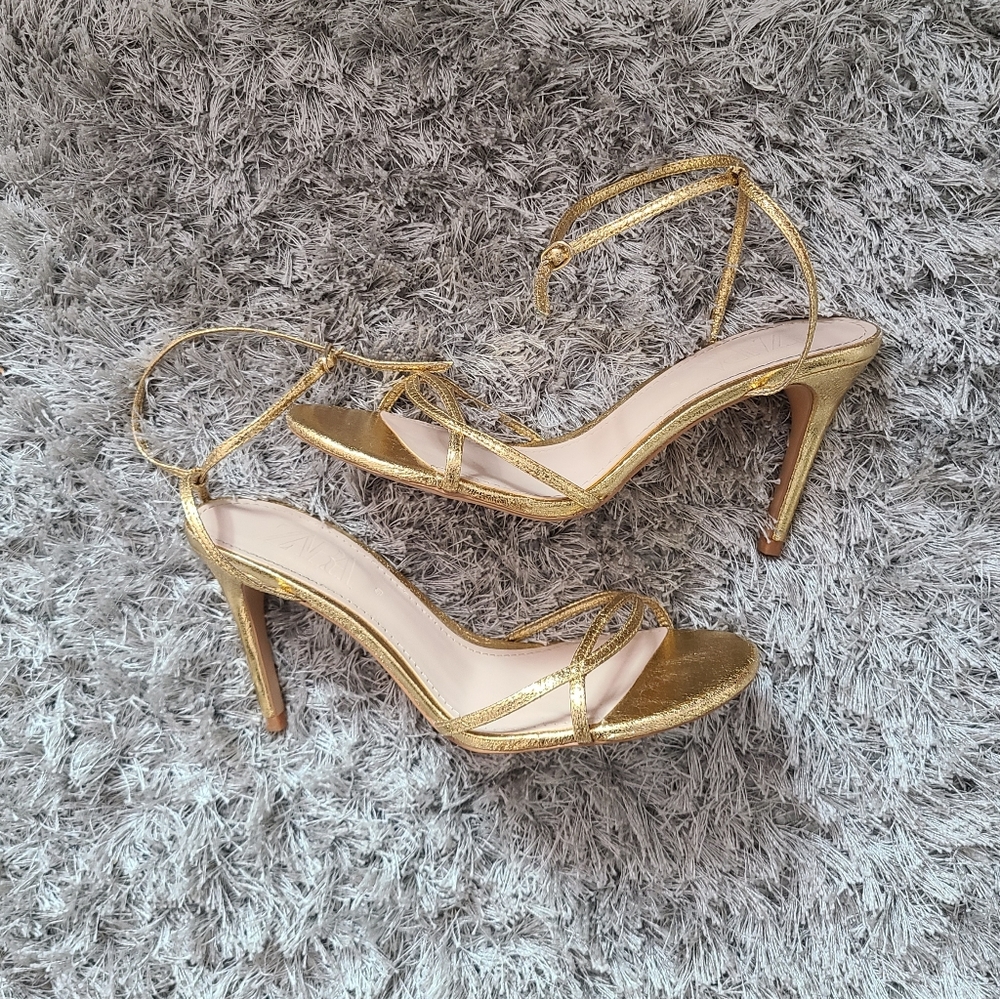 Zara Gold Leather sandal